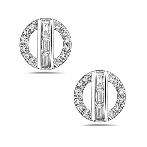14K White Gold Diamond Stud Earrings